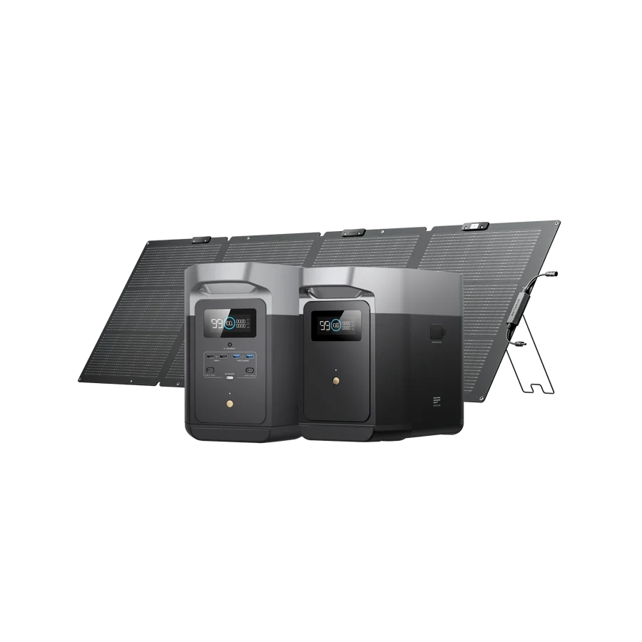 EcoFlow DELTA 2 + DELTA 2 Smart Extra Battery + 220W Portable Solar Panel