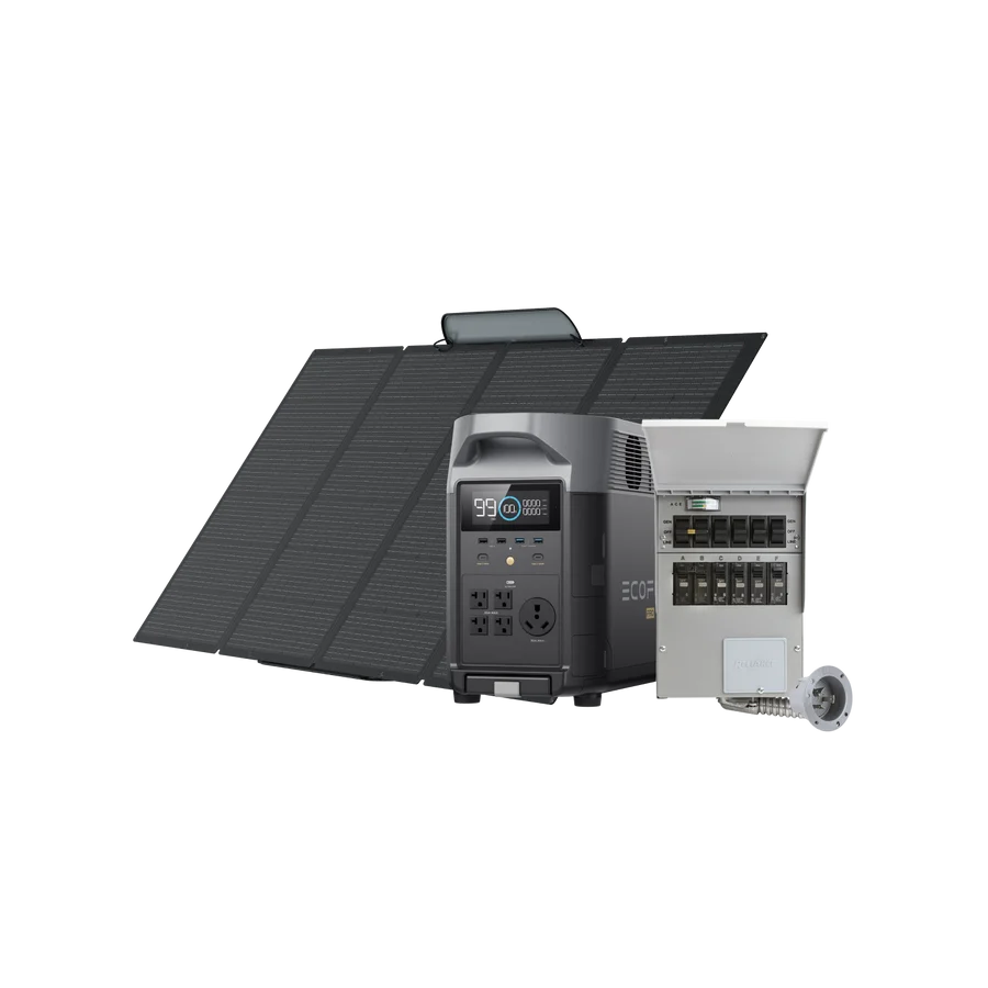 EcoFlow DELTA Pro + 400W Solar Panel + Transfer Switch