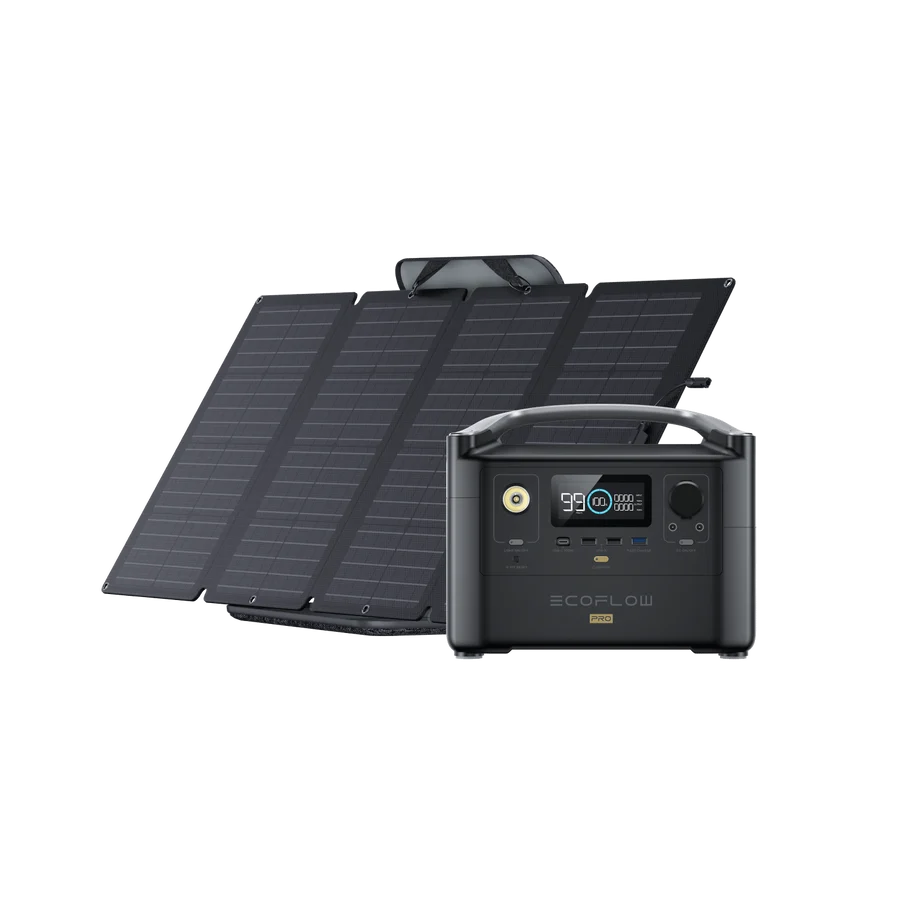 EcoFlow RIVER Pro + 1 x 160W Portable Solar Panel