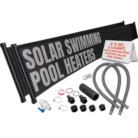 SunQuest lot de 2 panneaux solaires 2 x 20 pi pour piscine avec inverseur et tuyaux
